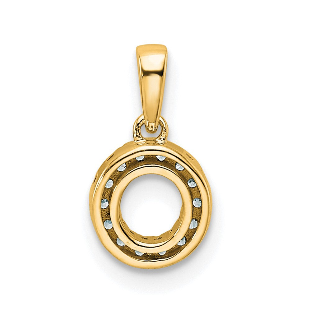 10K Diamond Letter O Initial with Bail Pendant
