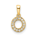 14K Diamond Letter O Initial with Bail Pendant
