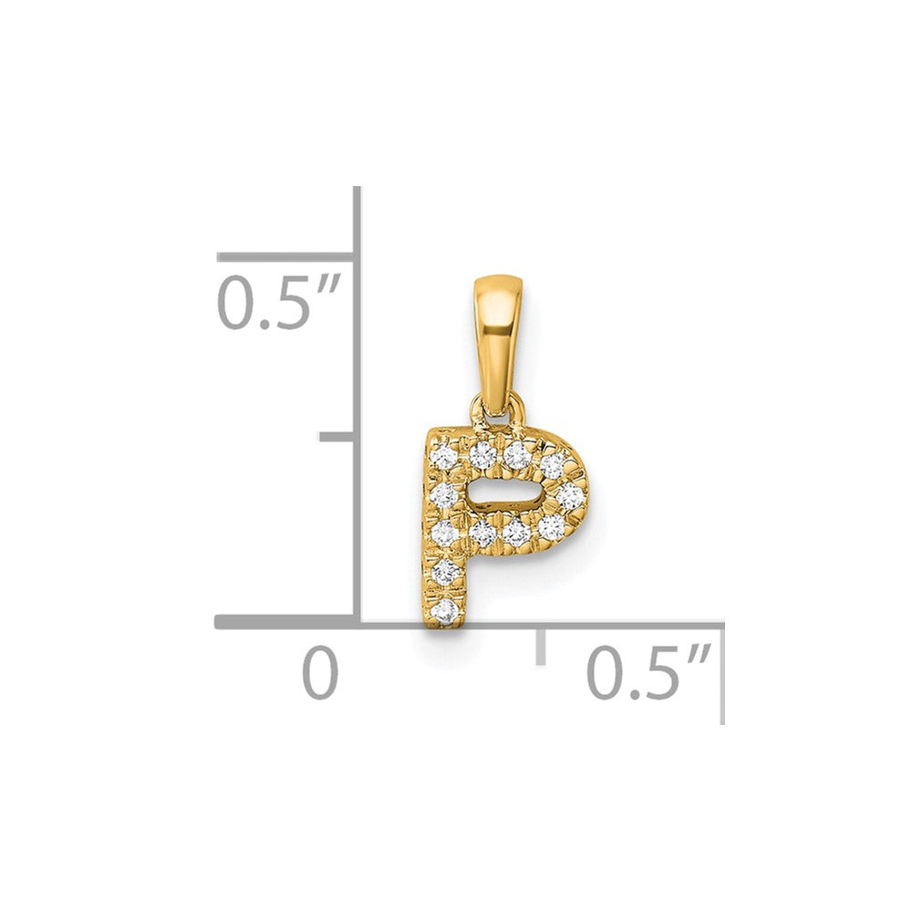 10K Diamond Letter P Initial with Bail Pendant