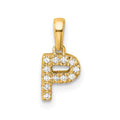 10K Diamond Letter P Initial with Bail Pendant