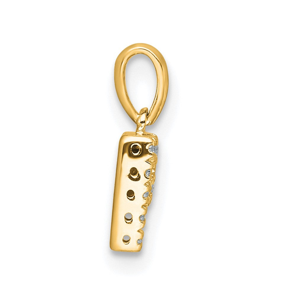 14K Diamond Letter P Initial with Bail Pendant
