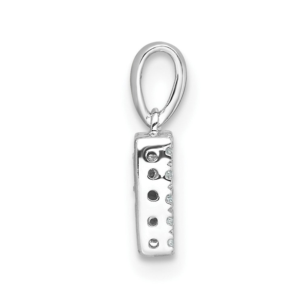 14K White Gold Diamond Letter R Initial with Bail Pendant
