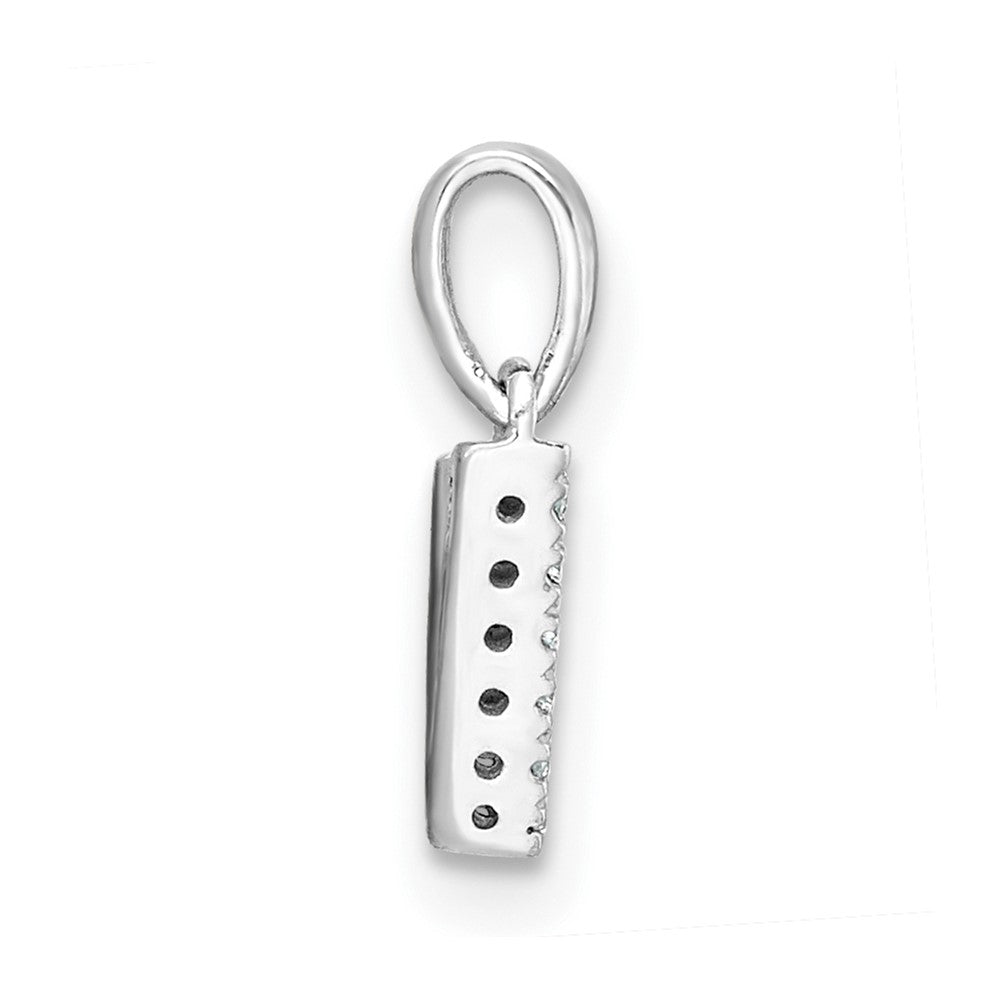 14K White Gold Diamond Letter V Initial with Bail Pendant