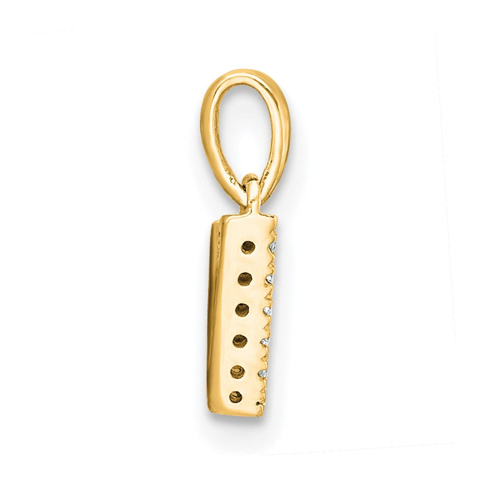 14K Diamond Letter V Initial with Bail Pendant