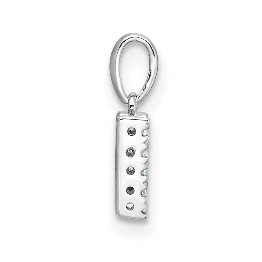 14K White Gold Diamond Letter W Initial with Bail Pendant