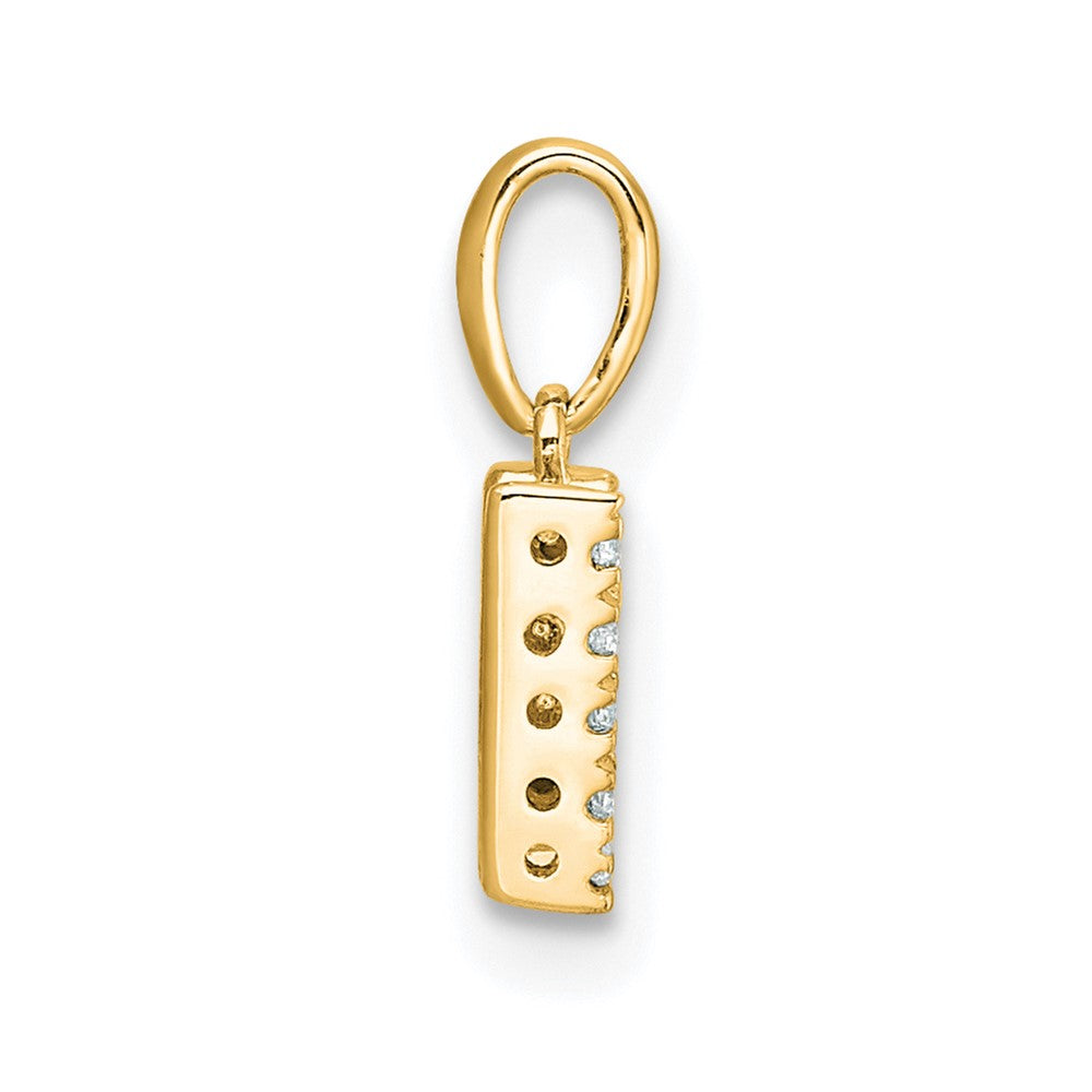 14K Diamond Letter W Initial with Bail Pendant