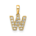 14K Diamond Letter W Initial with Bail Pendant