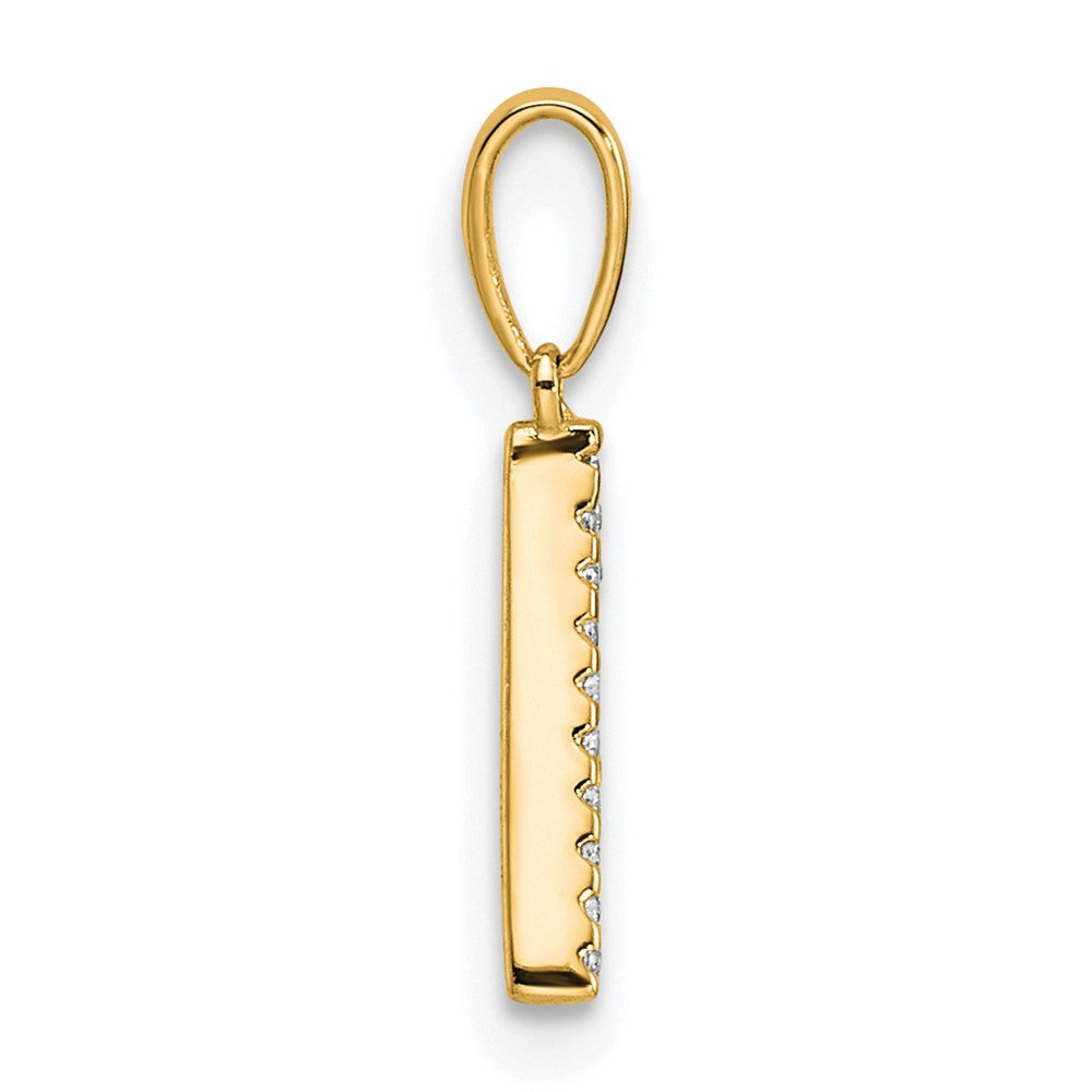 10K Diamond Letter A Initial Pendant