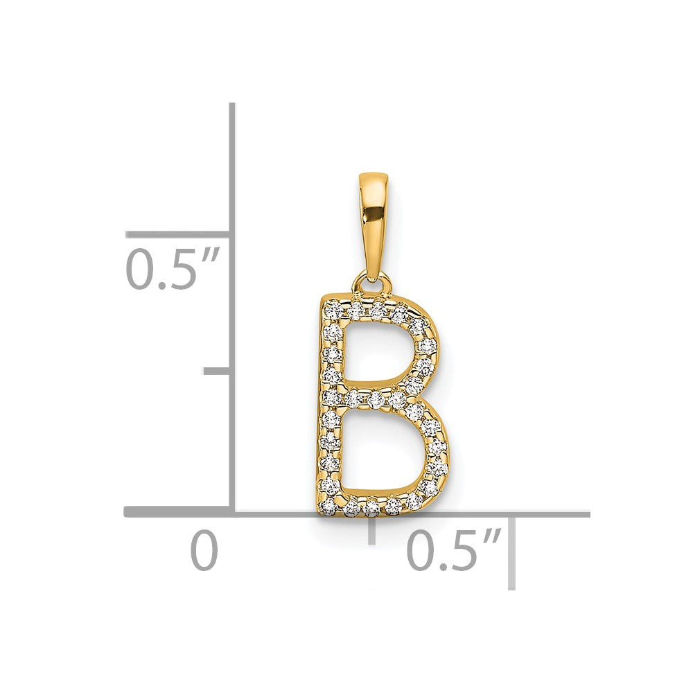 10K Diamond Letter B Initial Pendant