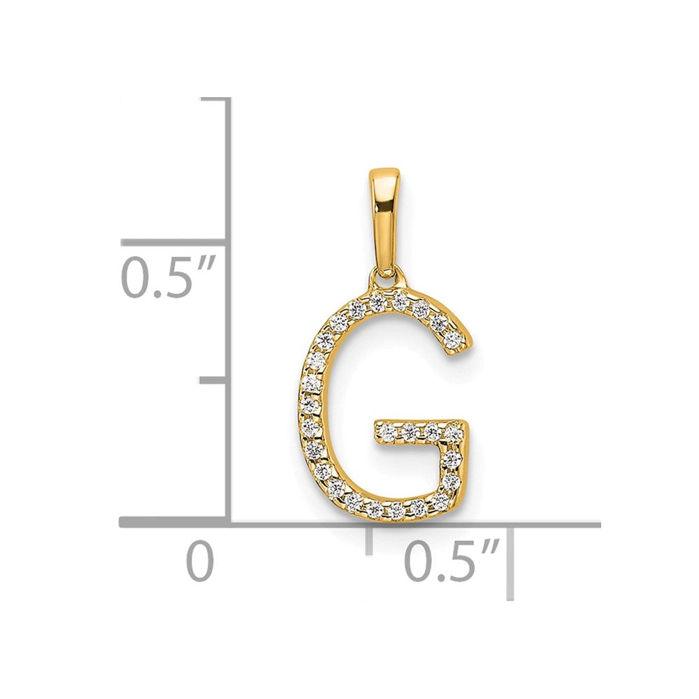 10K Diamond Letter G Initial Pendant