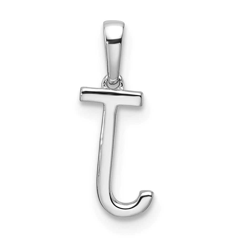 14K White Gold Diamond Letter J Initial Pendant