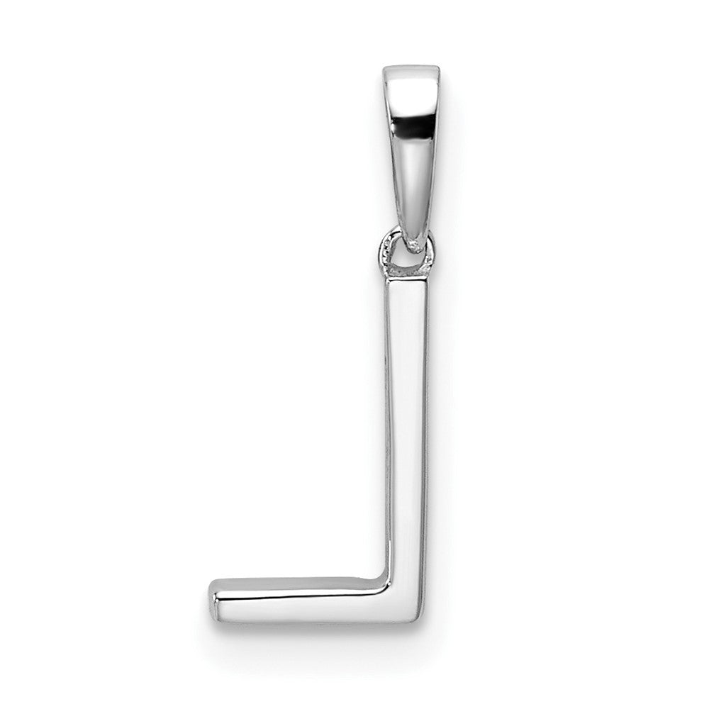 14K White Gold Diamond Letter L Initial Pendant