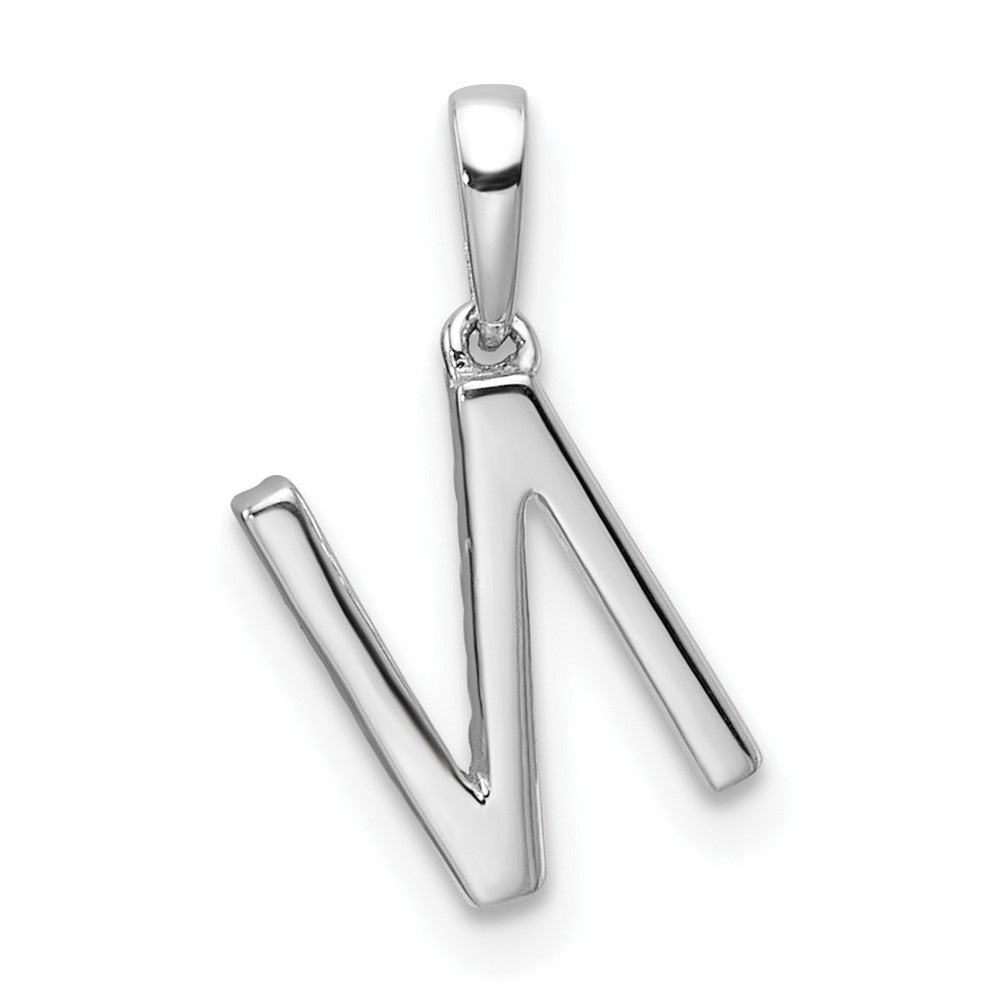 14K White Gold Diamond Letter N Initial Pendant