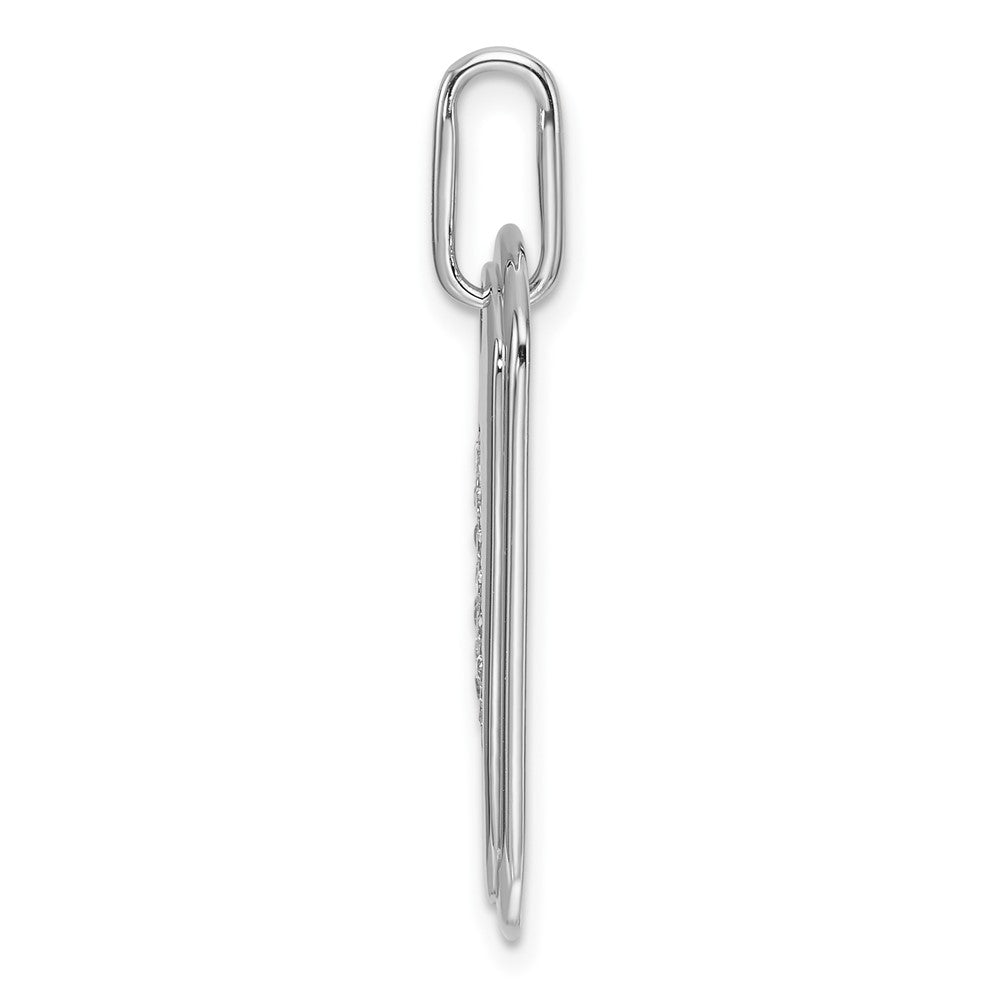 14K White Gold Diamond Initial A Dog Tag Charm