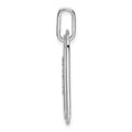 14K White Gold Diamond Initial F Dog Tag Charm