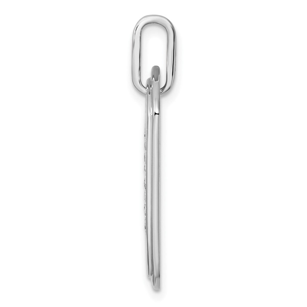 14K White Gold Diamond Initial N Dog Tag Charm