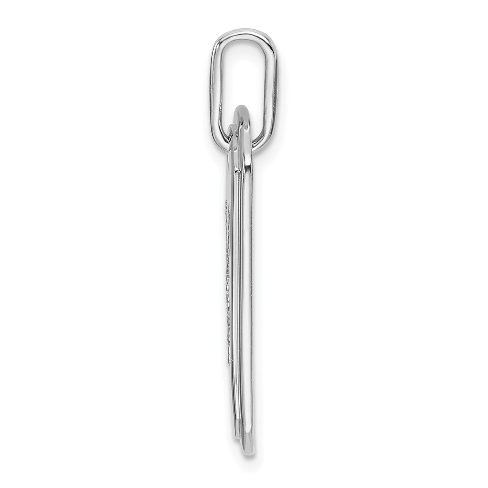14K White Gold Diamond Initial X Dog Tag Charm