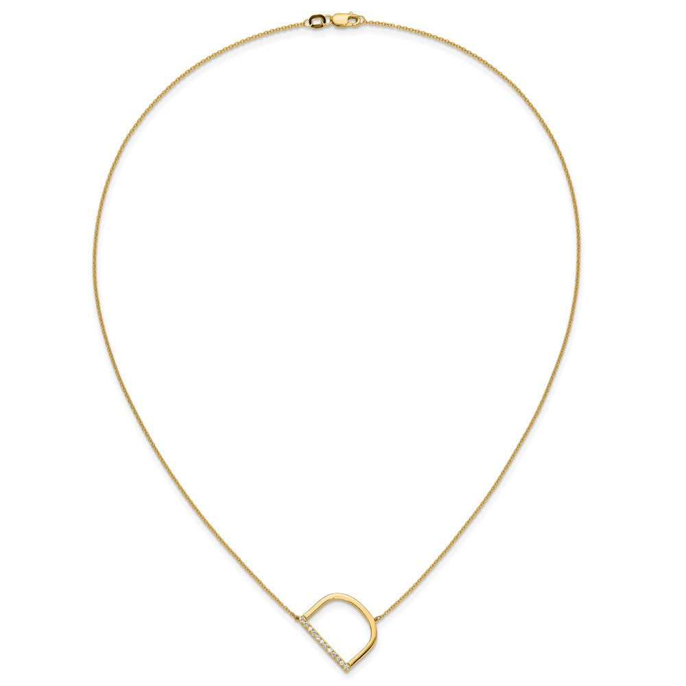 14K Sideways Diamond Initial D Necklace
