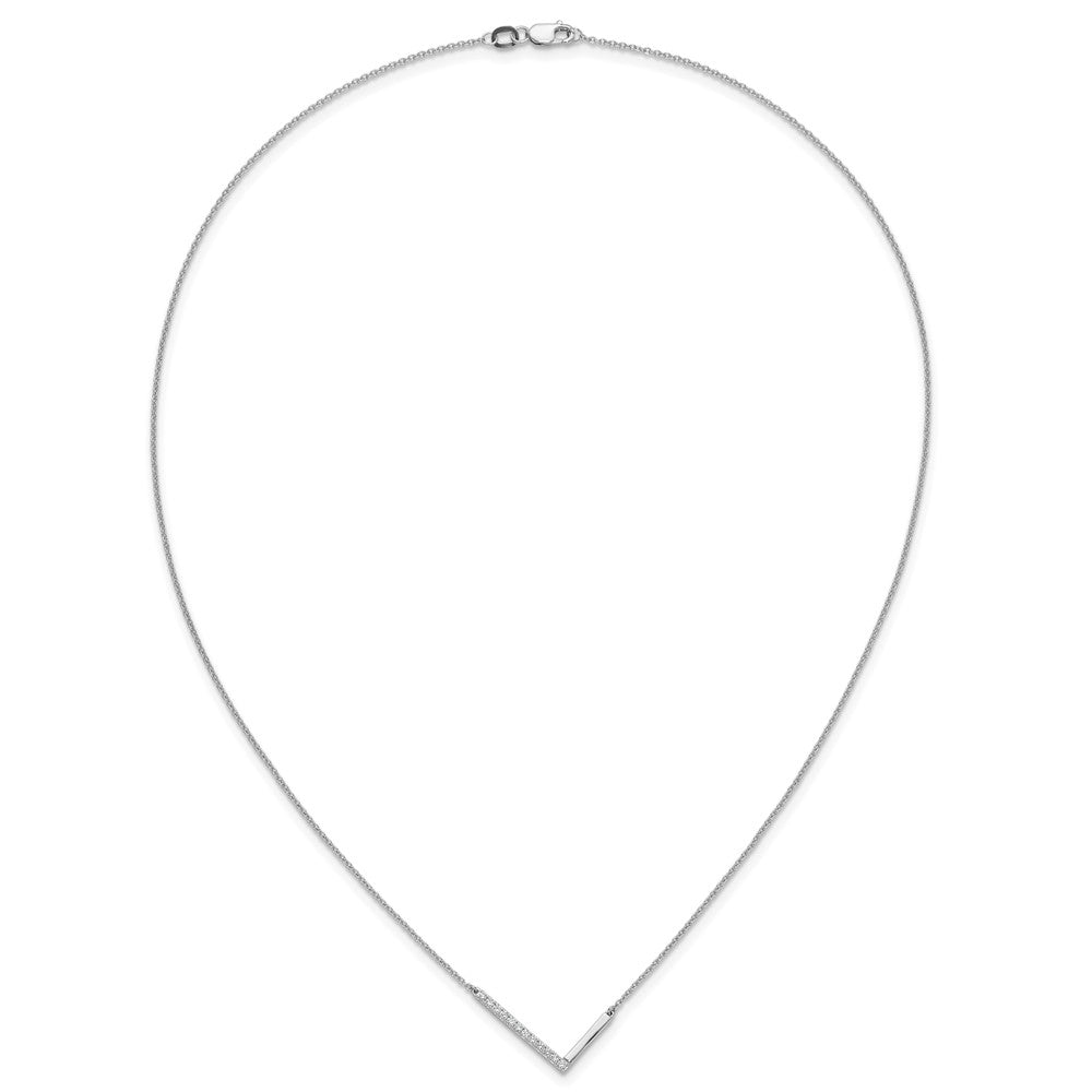 14K White Gold Sideways Diamond Initial L Necklace