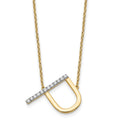 14K Sideways Diamond Initial P Necklace