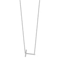 14K White Gold Sideways Diamond Initial T Necklace