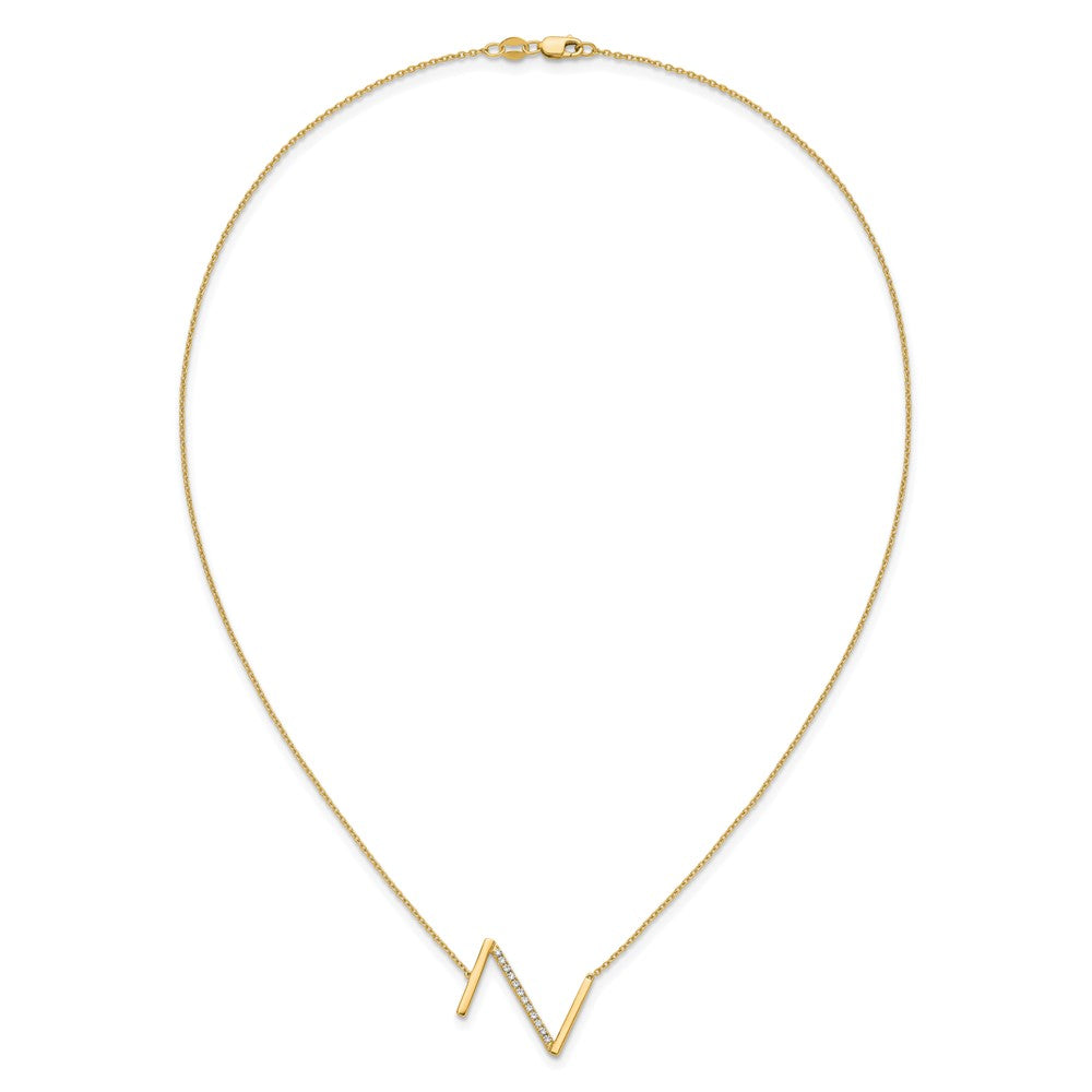 14K Sideways Diamond Initial Z Necklace
