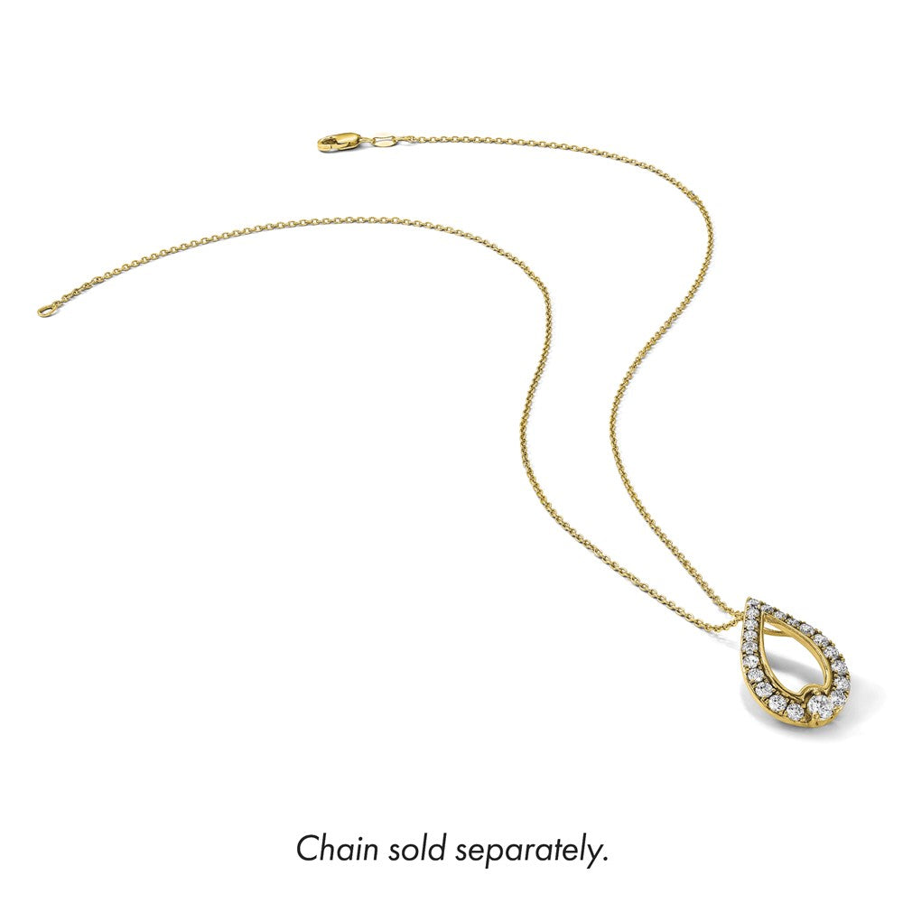 14k Yellow Gold Diamond Pendant
