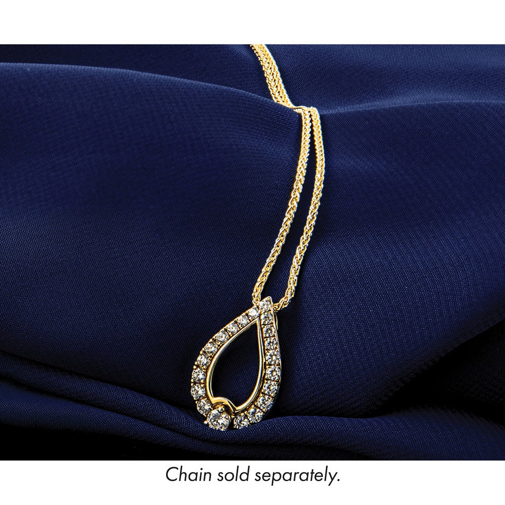 14k Yellow Gold Diamond Pendant