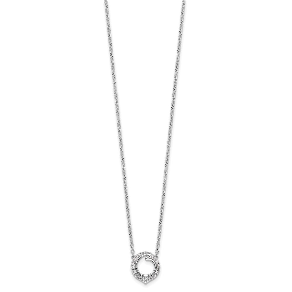 14k White Gold Fancy Circle Diamond Necklace