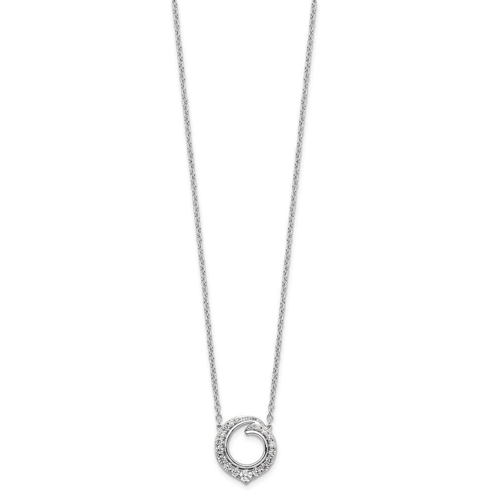 14k White Gold Fancy Circle Diamond Necklace