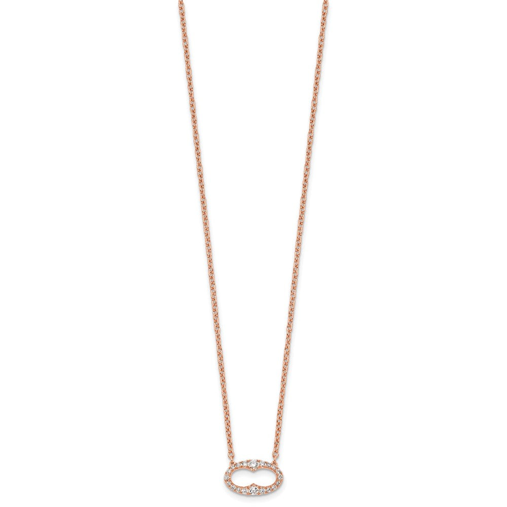 14k Fancy Rose Gold Diamond 18in Necklace