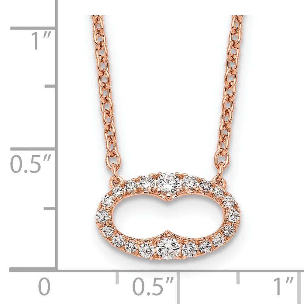 14k Fancy Rose Gold Diamond 18in Necklace