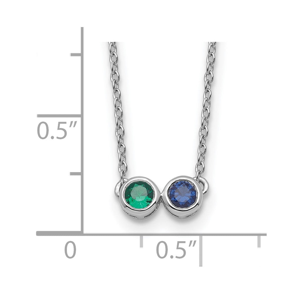 14KW 2 Synthetic Birthstone Complete Family Necklace