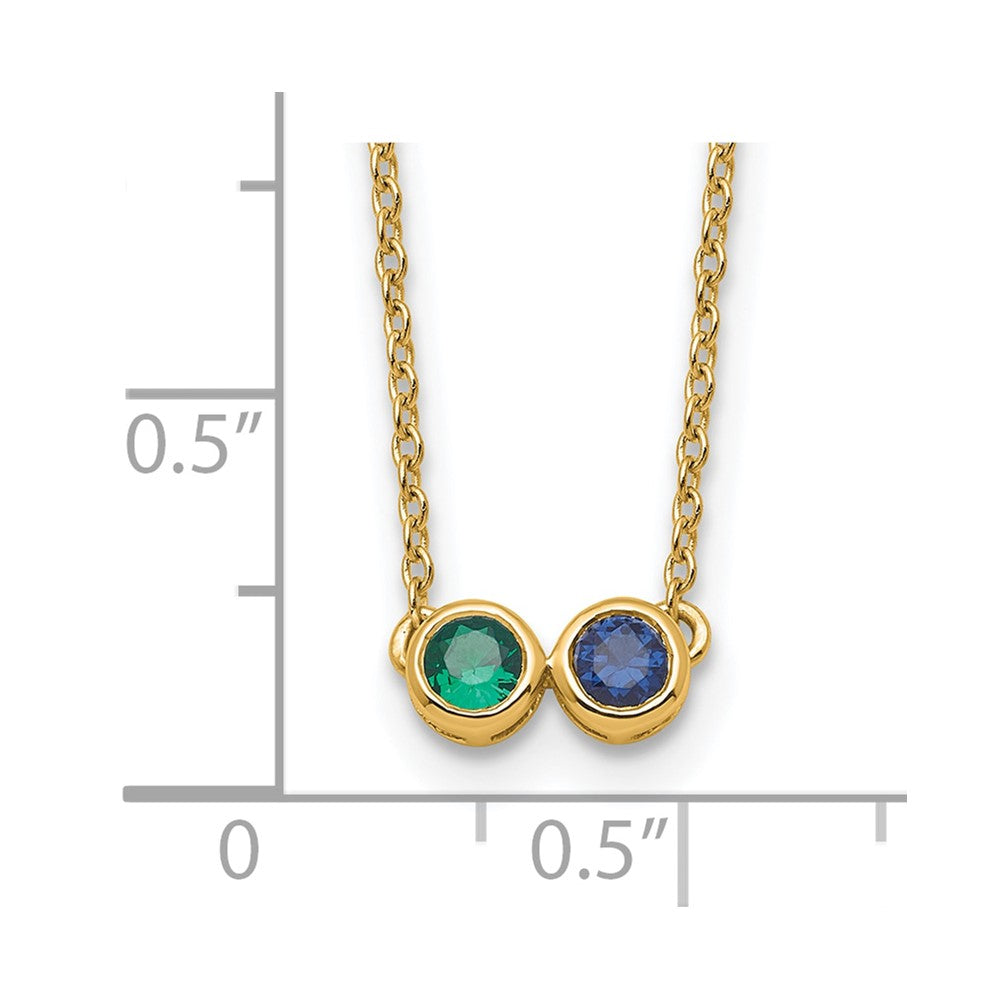 14K 2 Synthetic Birthstone Complete Family Necklace