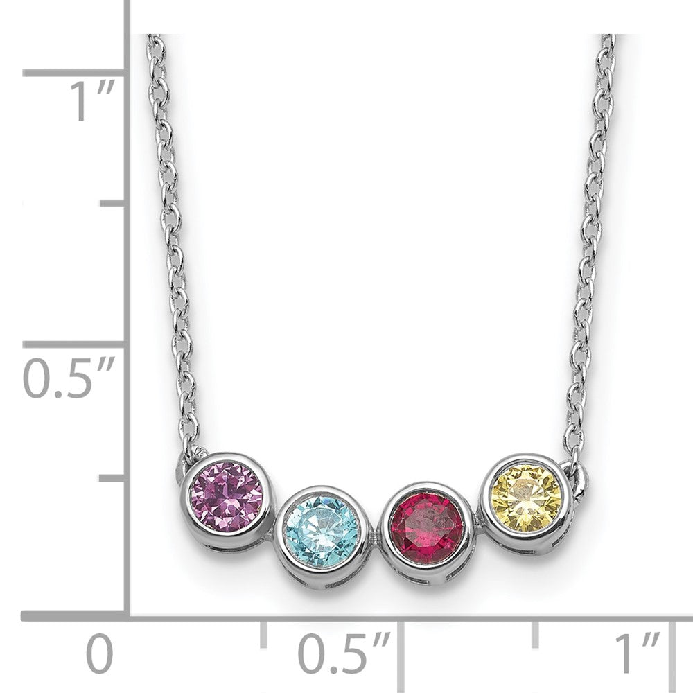 14KW 4 Synthetic Birthstone Complete Family Necklace