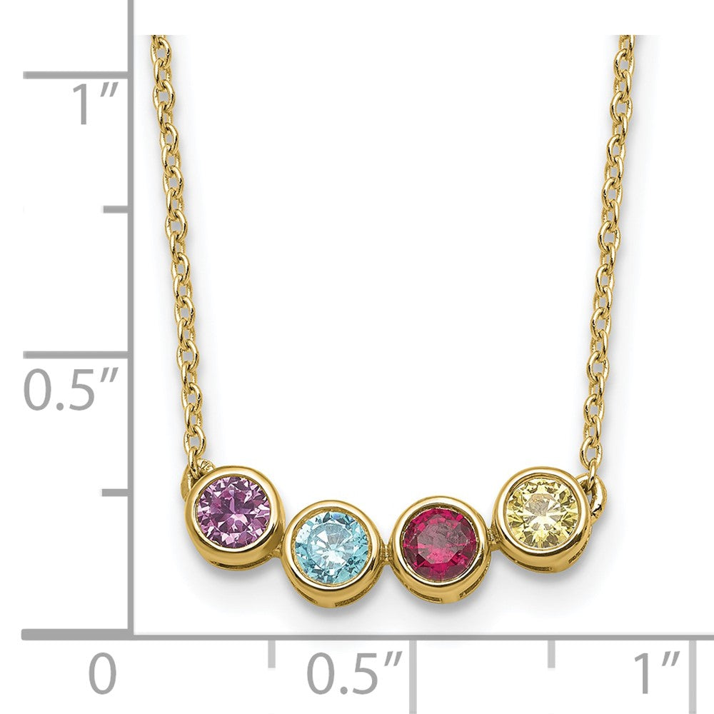 14K 4 Synthetic Birthstone Complete Family Necklace