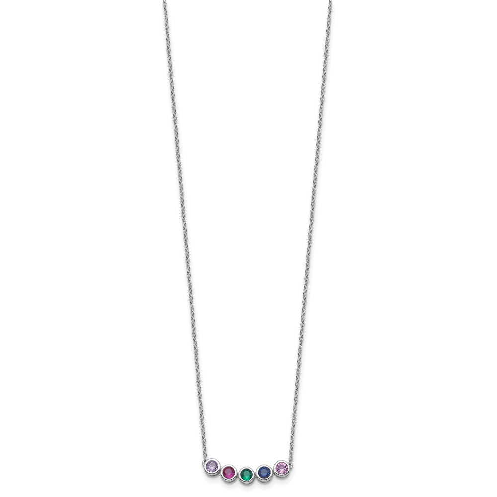14KW 5 Synthetic Birthstone Complete Family Necklace
