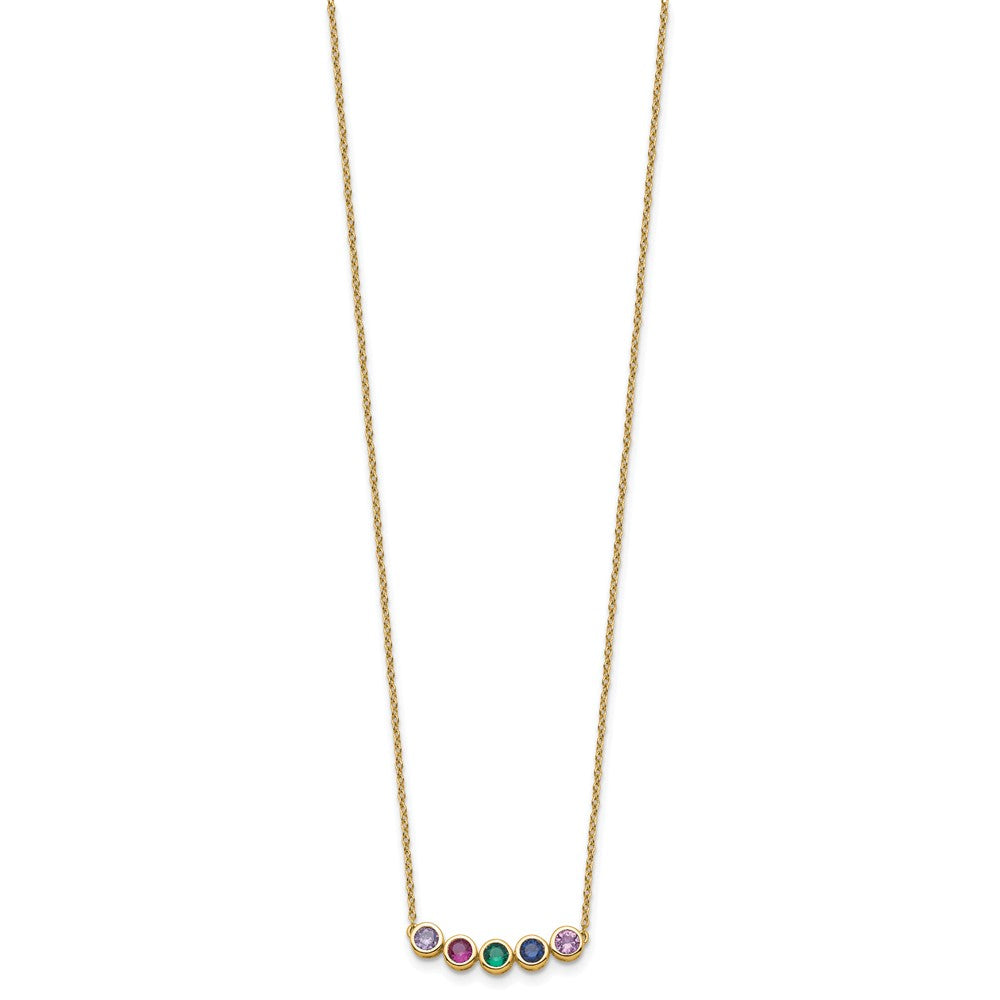 14K 5 Synthetic Birthstone Complete Family Necklace