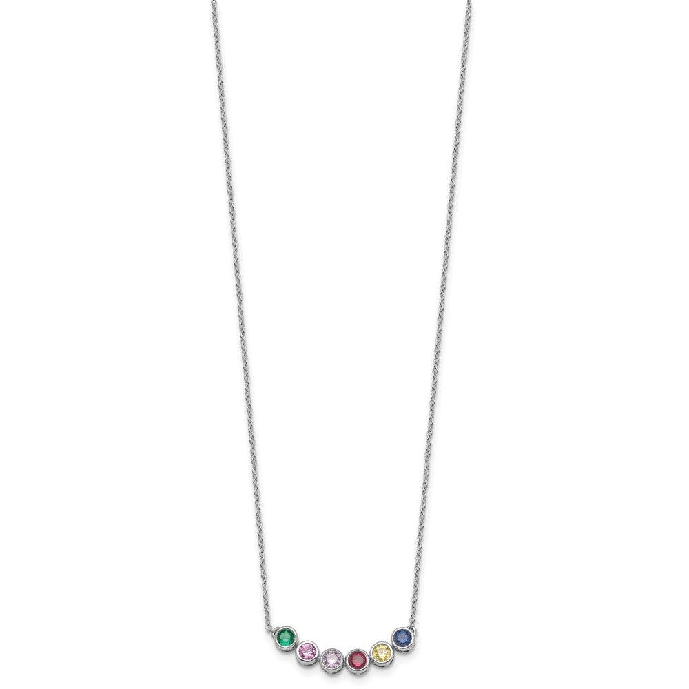 14KW 6 Genuine Birthstone Complete Family Necklace