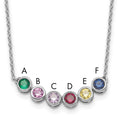 14KW 6 Genuine Birthstone Complete Family Necklace