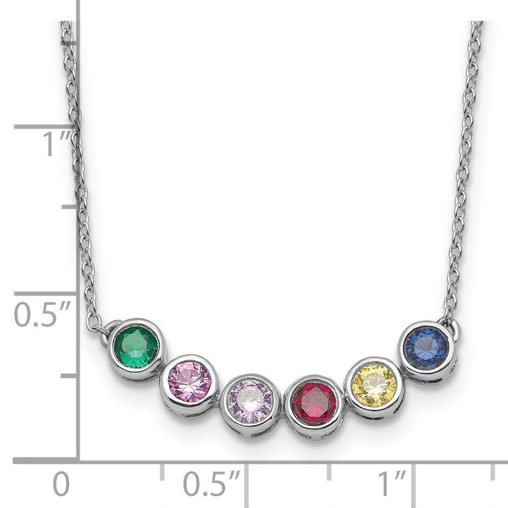 14KW 6 Genuine Birthstone Complete Family Necklace