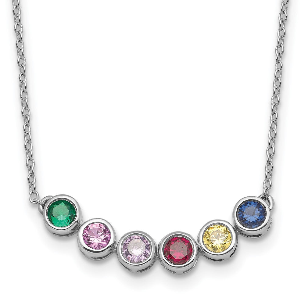 14KW 6 Genuine Birthstone Complete Family Necklace