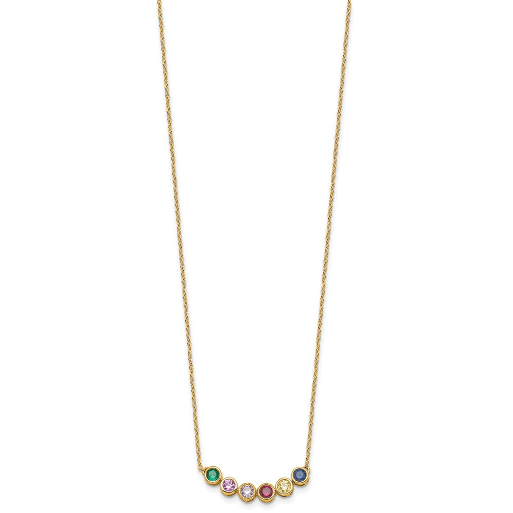 14K 6 Genuine Birthstone Complete Family Necklace