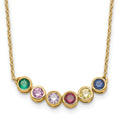 14K 6 Genuine Birthstone Complete Family Necklace
