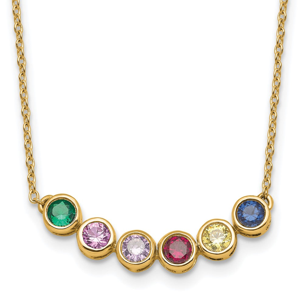14K 6 Genuine Birthstone Complete Family Necklace