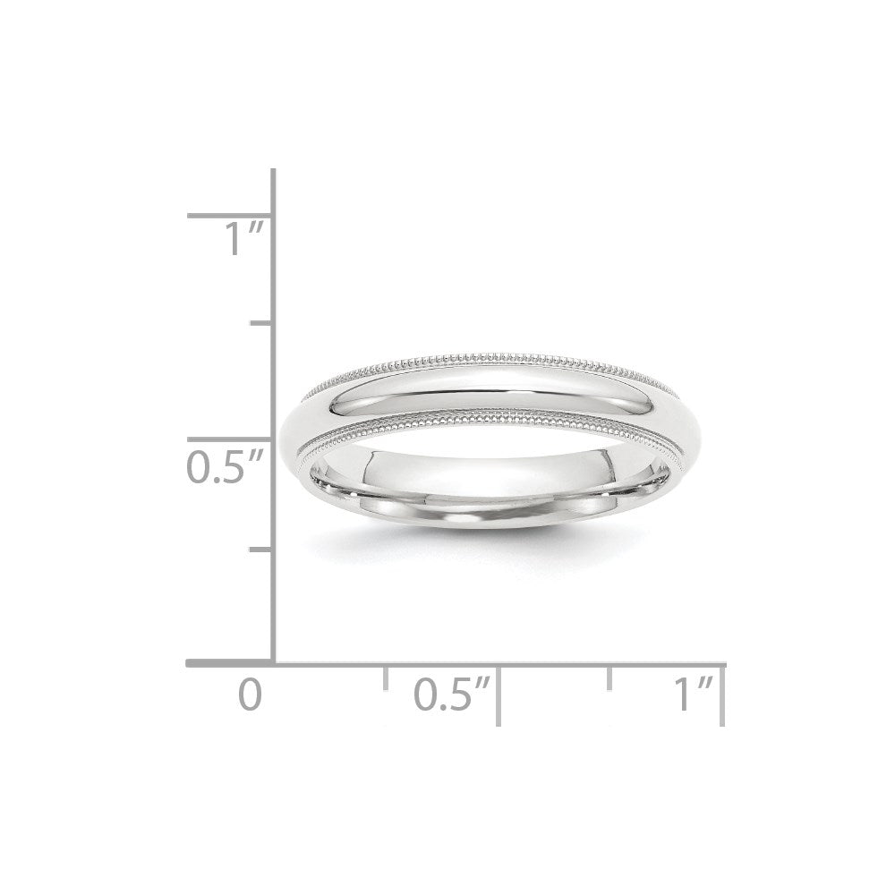 Platinum 4mm Comfort-Fit Milgrain Wedding Band