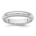 Platinum 4mm Comfort-Fit Milgrain Wedding Band