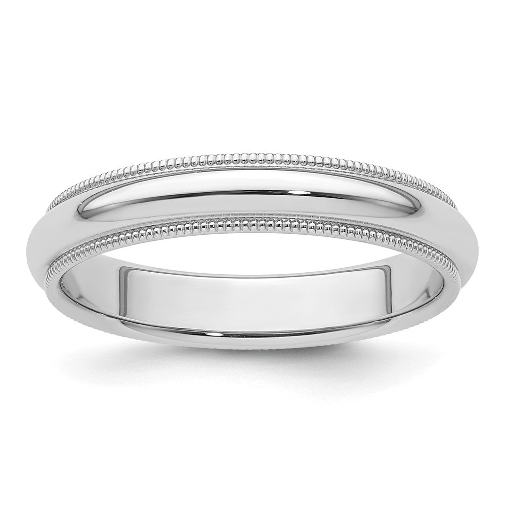 Platinum 4mm Comfort-Fit Milgrain Wedding Band