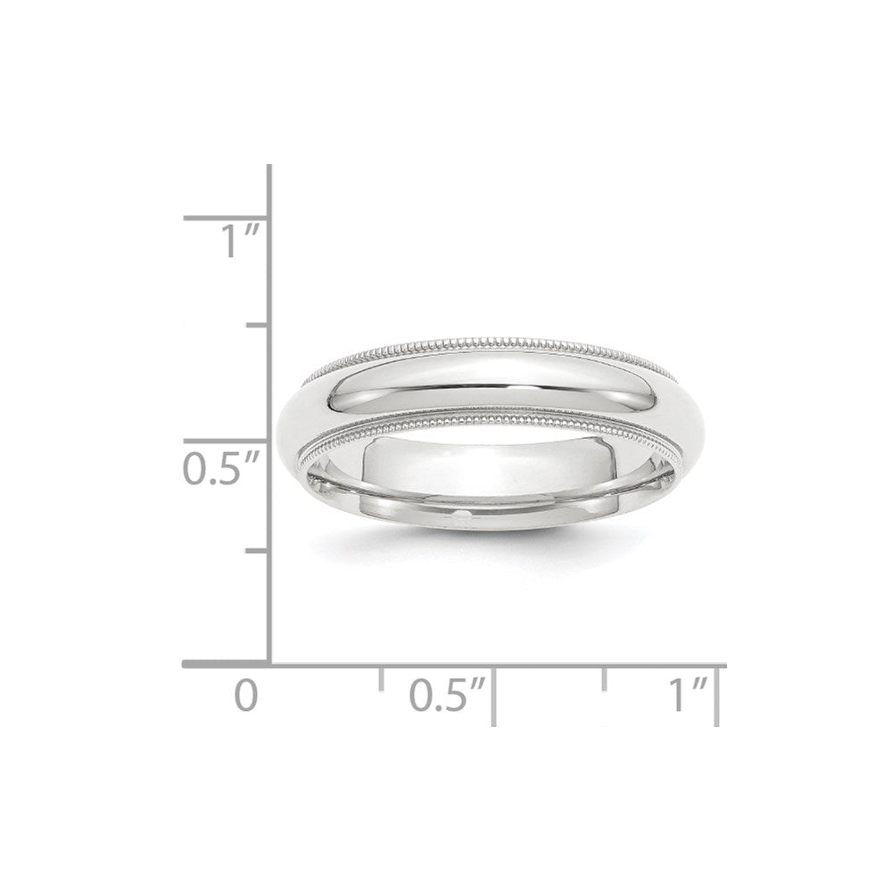 Platinum 5mm Comfort-Fit Milgrain Wedding Band