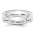 Platinum 6mm Comfort-Fit Milgrain Wedding Band